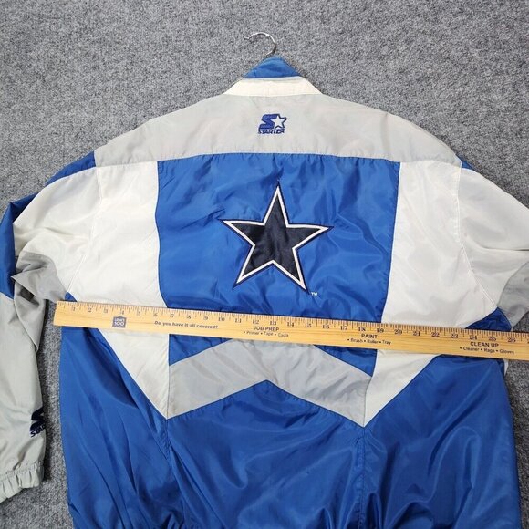 Vintage Starter Dallas Cowboys Windbreaker Men's Large Blue NFL Football Jacket - Picture 14 of 16
